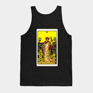 Card #72 - Nine Of Pentacles - Rider Waite Smith Tarot Tank Top